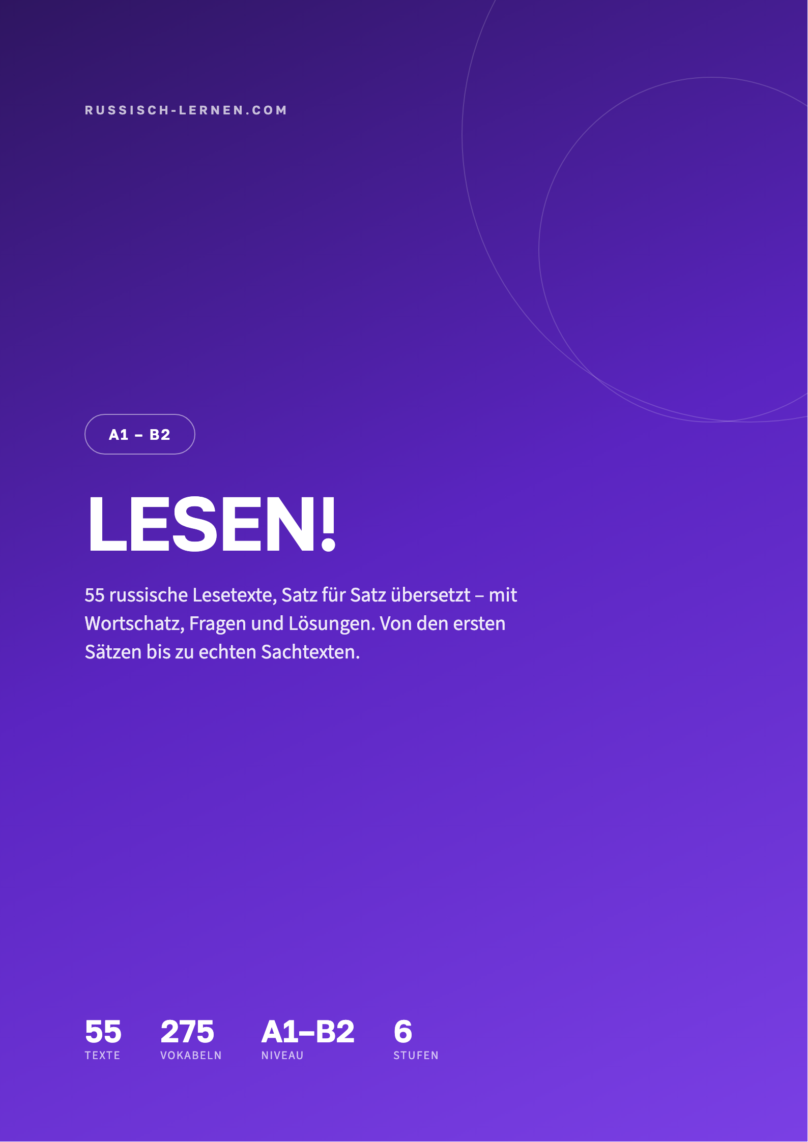 LESEN! – 55 russische Lesetexte A1–B2 (PDF)